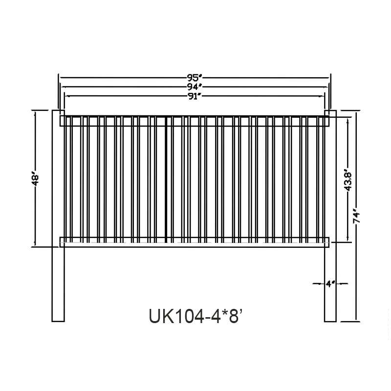 Hochwertiger Kunststoff-PVC-Vinyl-Gartenzaun Semi-Privacy-Zaun