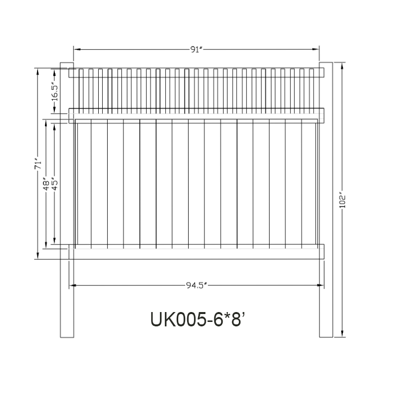 PVC-Vinyl-Garten-Sichtschutzzaun