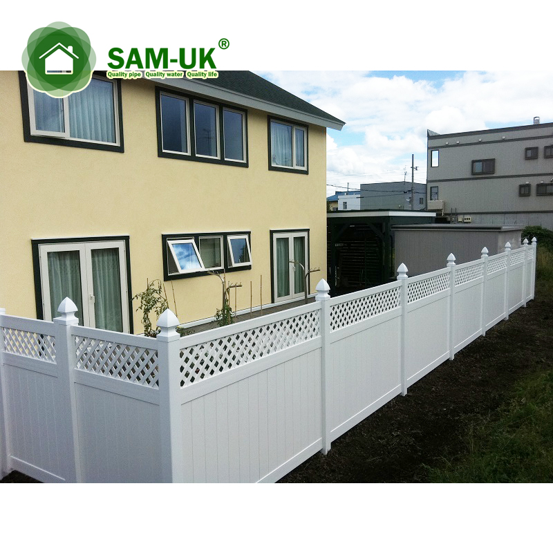 Paneel-Garten-Sichtschutzzaun, weißer PVC-Zaun, Kunststoff-Gitterzaun